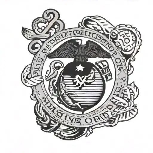 marine corps emblem tattoo design idea