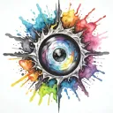 colorful black hole exploding punk themed  tattoo design idea