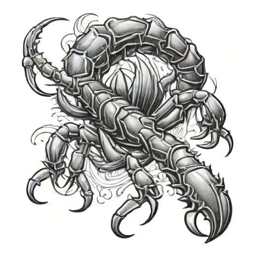The name Aria with a scorpion made tattoo design idea