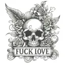 fuck love tattoo design idea