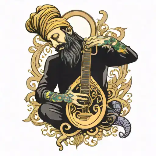 KUNDALINI AND MUSIC tattoo design idea