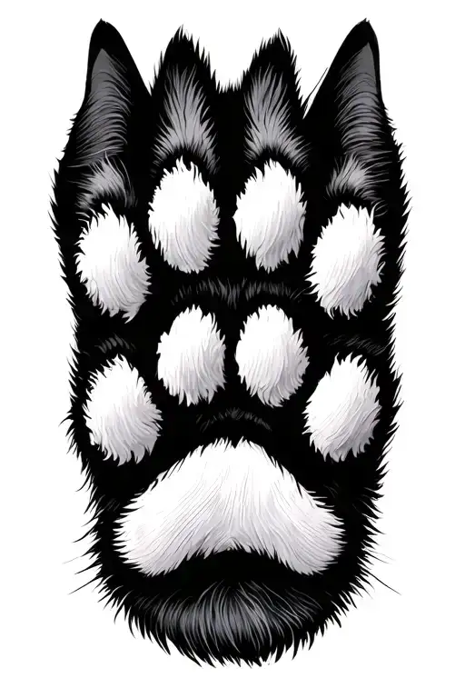 cat paw print surrounded paying tribute to client's pet tattoo design idea