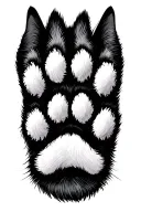 cat paw print surrounded paying tribute to client's pet tattoo design idea