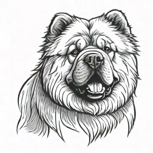 chow chow dog tattoo design idea