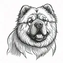chow chow dog tattoo design idea