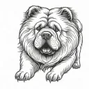 chow chow dog tattoo design idea