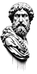Upper Arm (Shoulder to Bicep):A Greek philosopher bust (e.g., Socrates, Plato) with deep facial expression.Surrounded  tattoo design idea
