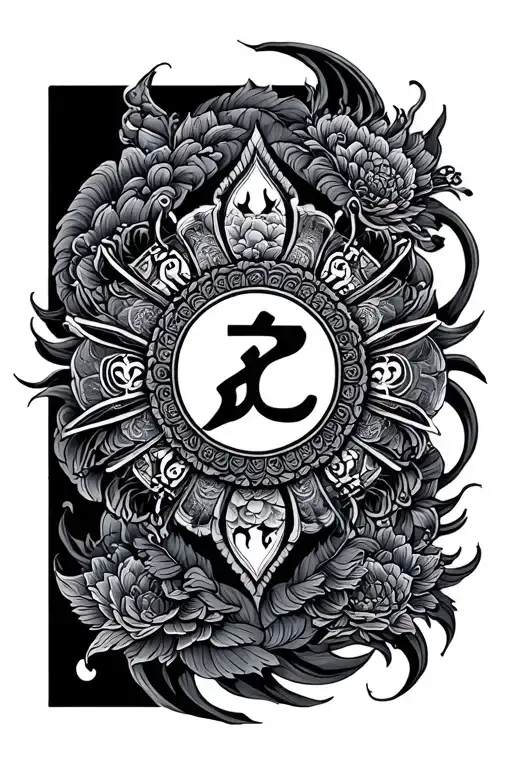 8 Auspicious Symbols of Buddhism tattoo design idea