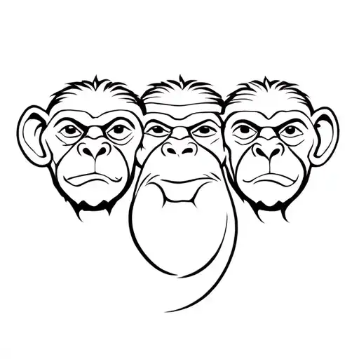 three wise monkeys tattoo design idea