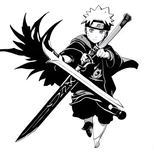 naruto and sword art online tattoo design idea