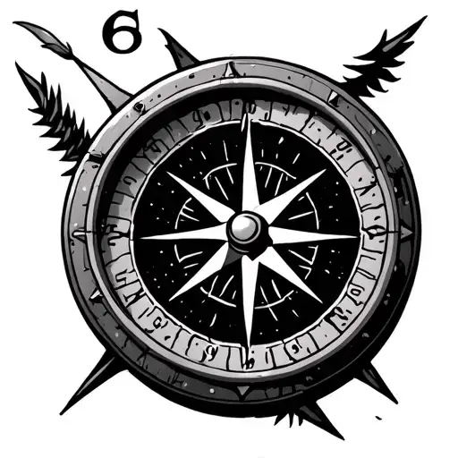 Compass True North tattoo design idea