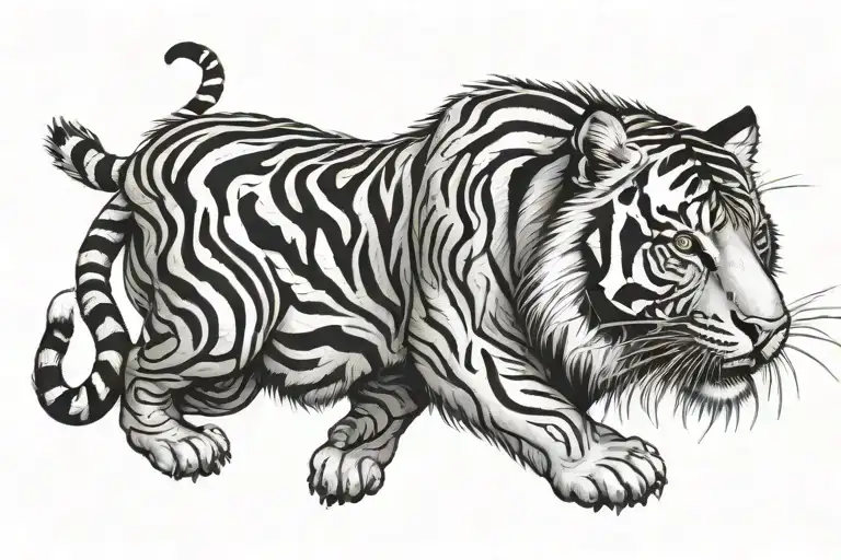 tiger arm sleeve tattoo design idea