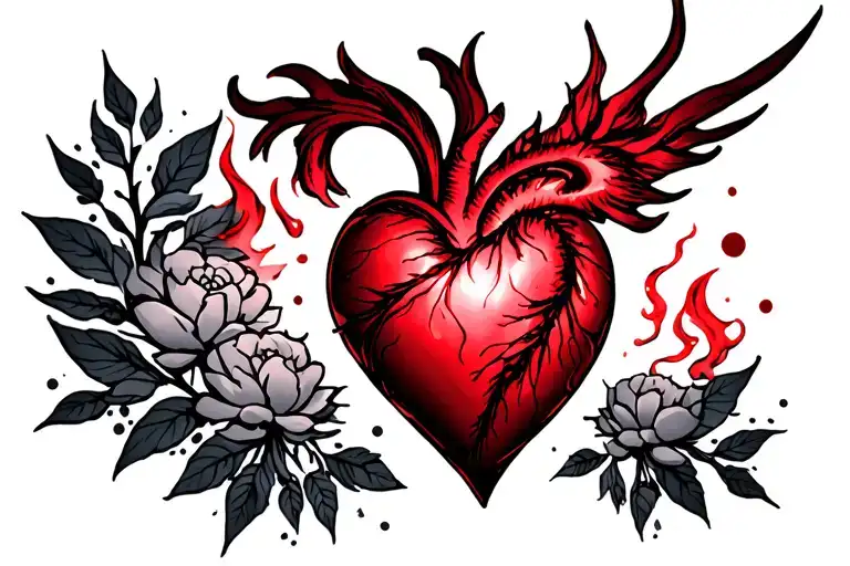 set your heart ablaze tattoo design idea