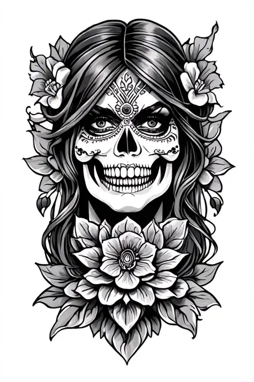baddie chicano style tattoo design idea
