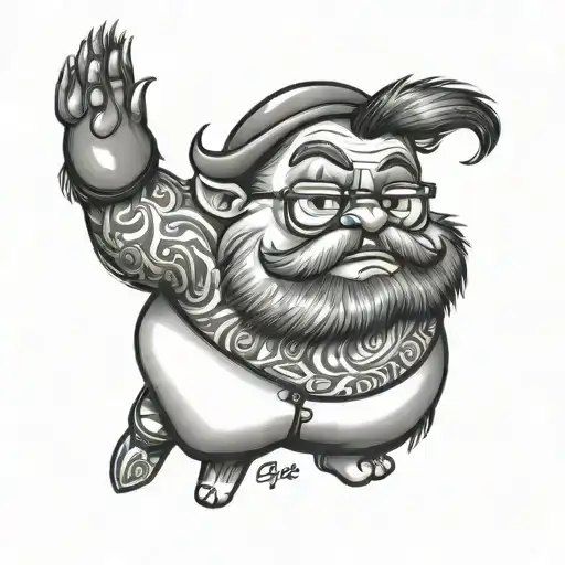 hairy chub daddy s&m tattoo design idea