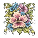 water color petunias tattoo design idea