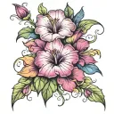 water color petunias tattoo design idea