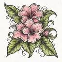 water color petunias tattoo design idea