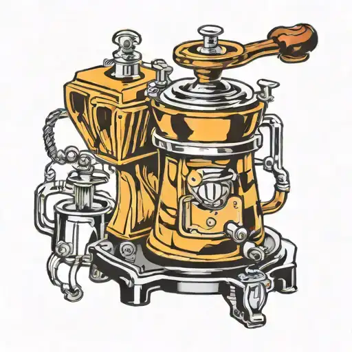 Moka pot retro tattoo design idea