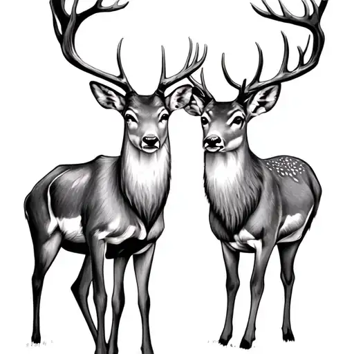 Deer Family tattoo design idea