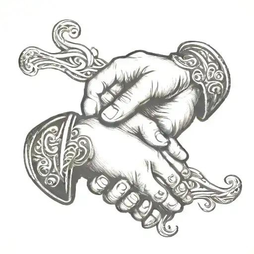 handshake symbolizing respect and friendship tattoo design idea