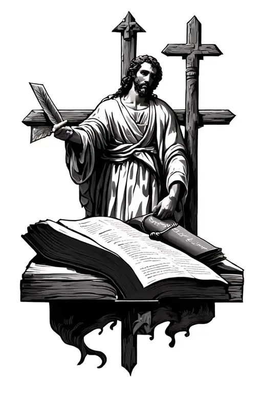 create a tattoo design of the story of job in the bible in the form of a tattoo sleeve tattoo design idea