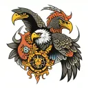eagle with tantra symbols thunder medeina tattoo design idea