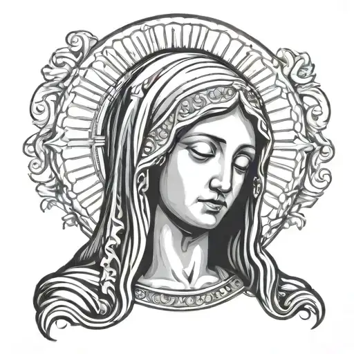 Virgin Mary crying tattoo design idea