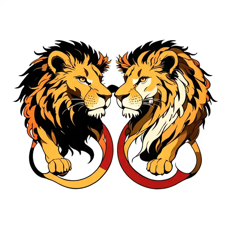 lion lioness protect your peace tattoo design idea