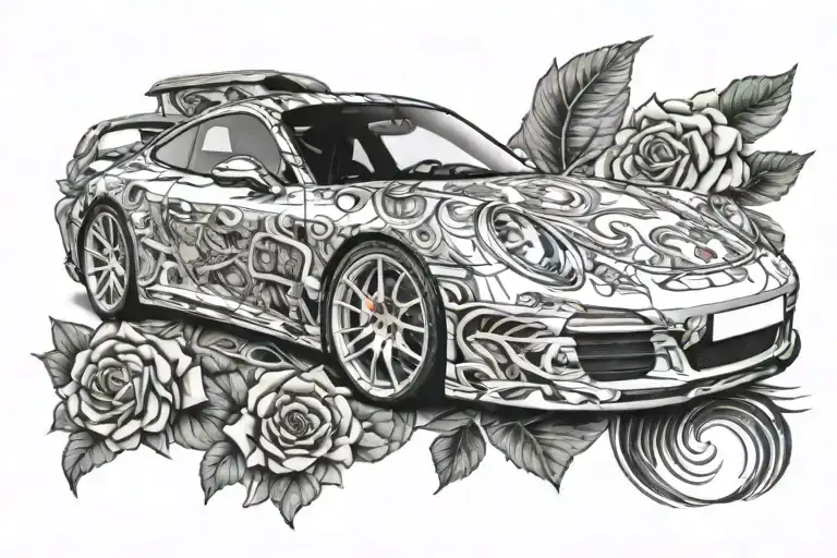 porsche 911 tattoo design idea