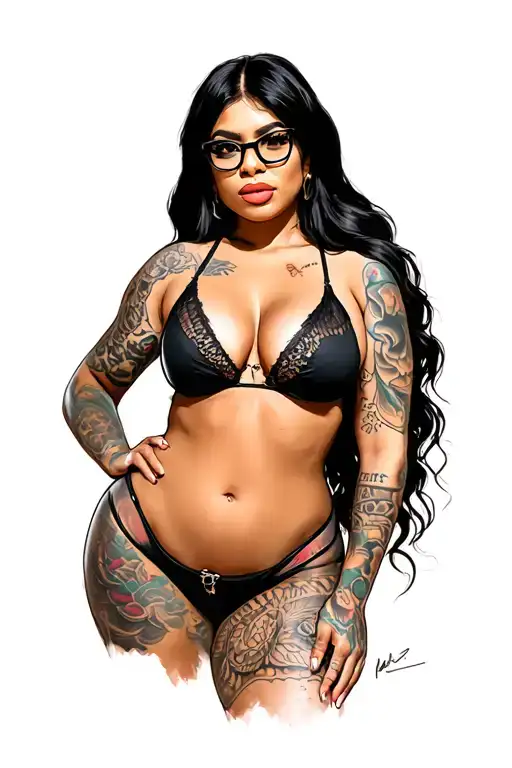 mia khalifa, full nude, big boobs, big ass, posing, tattoos tattoo design idea