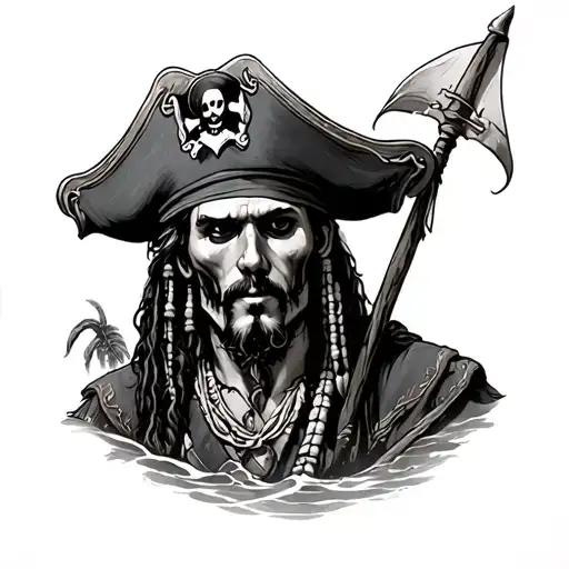 Pirates Caribbean tattoo design idea