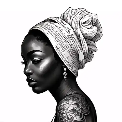black women empowerment and knowledge no face  tattoo design idea