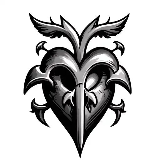 saints logo incorporated with heart tattoo design idea