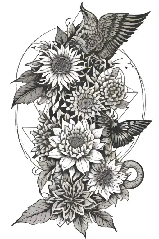 fenix and gerberas and tattoo design idea