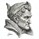 julius caesar statue tattoo design idea
