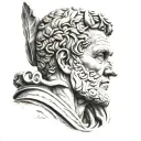 julius caesar statue tattoo design idea