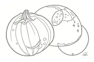 moon phase from 10/15/2024 inside pumpkin  tattoo design idea