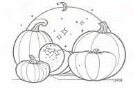 moon phase from 10/15/2024 inside pumpkin  tattoo design idea