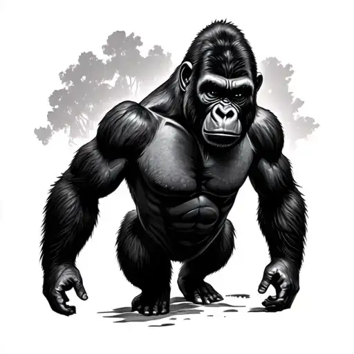 silverback gorilla tattoo design idea