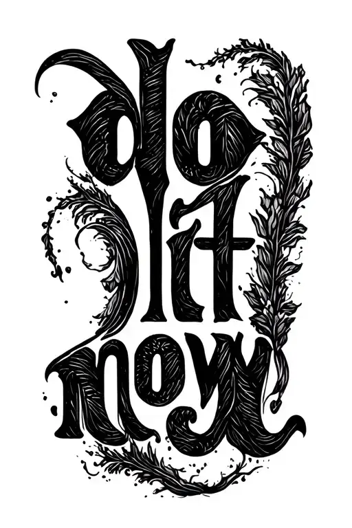 "Do IT NOW" it should be written as "do it now" and it would go into the inner forearm just below the elbow joint tattoo design idea
