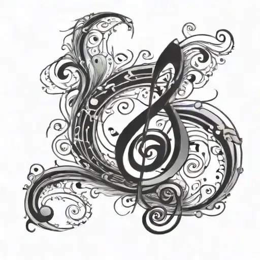 bass clef with tuners tattoo design idea