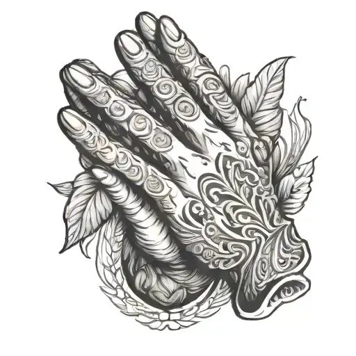 praying hands praying tattoo design idea