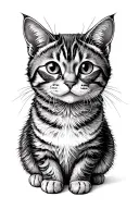 cat playing tattoo design idea