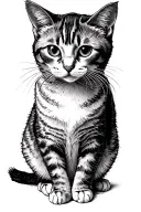 cat playing tattoo design idea