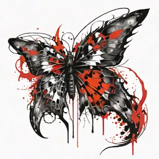 demonic butterfly wings tattoo design idea