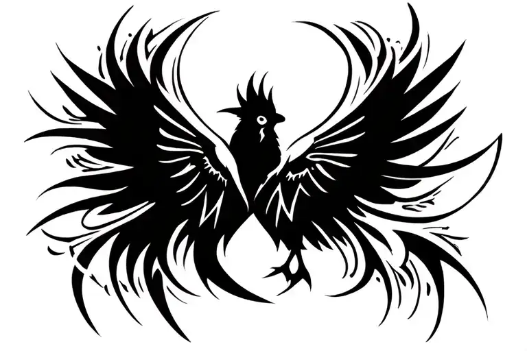 cardinal wings spread tattoo design idea