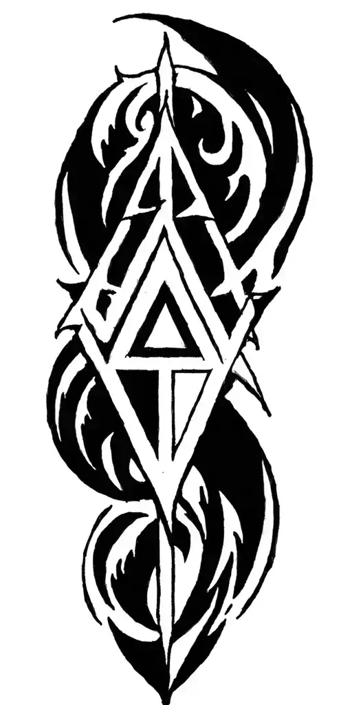 witches sigil with a triangle in the middle tattoo design idea