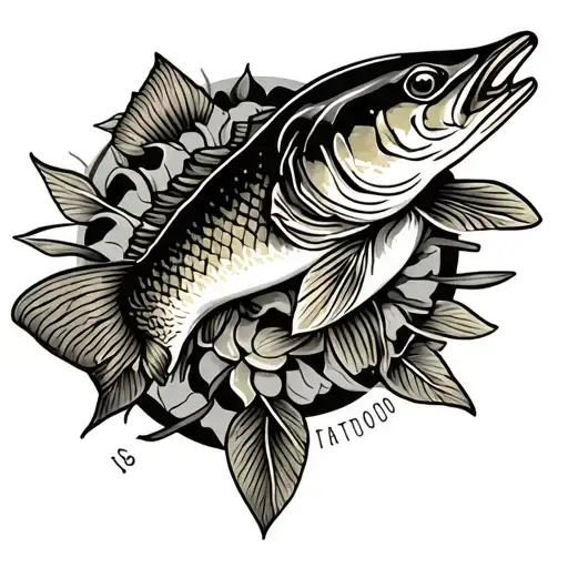 traditional tattoo northern pike tattoo design idea