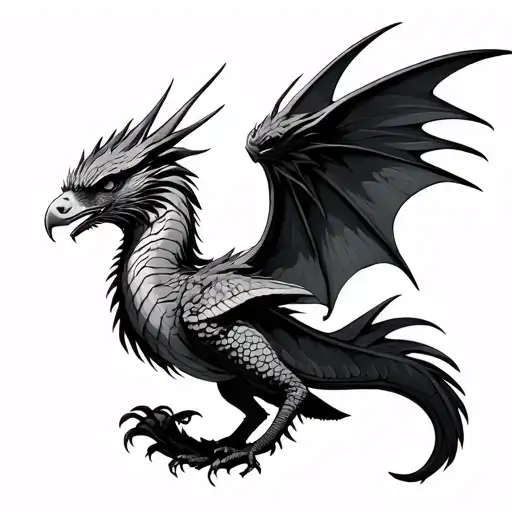 hawk and dragon tattoo design idea